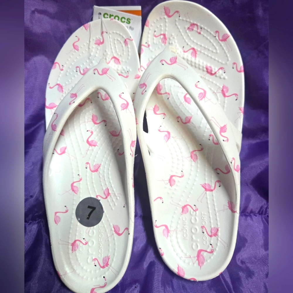 NWT!! CROCS Kadee II Flamingo Flip W